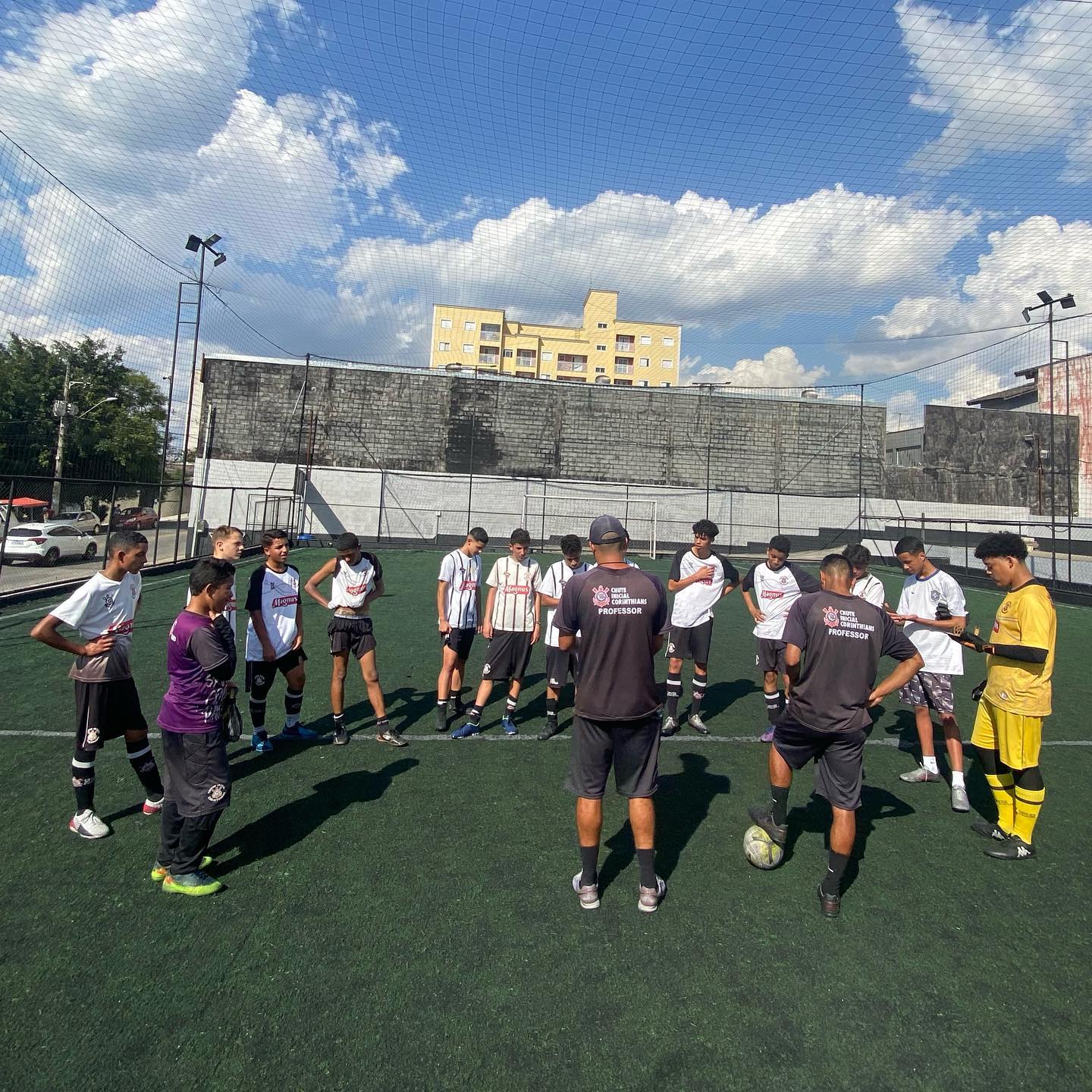 Treino de campo com os professores